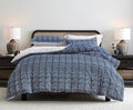 SLEEPBELLA Navy and White Duvet Cover Set, 100% Cotton Bedding, Chevron by SLEEPBELLA