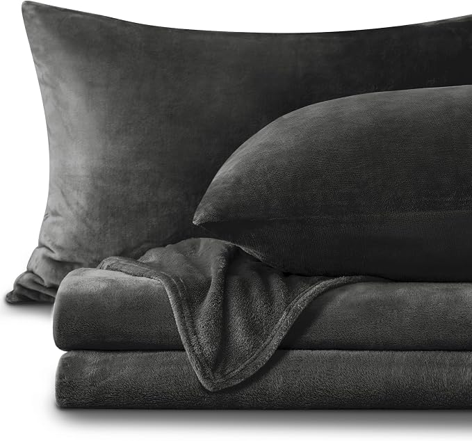 BEDELITE Flannel Sheets King Size Dark Grey by BEDELITE