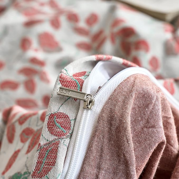 mixinni King Size Jacquard Duvet Cover Set – 100% Washed Cotton Floral Textured - Image 8