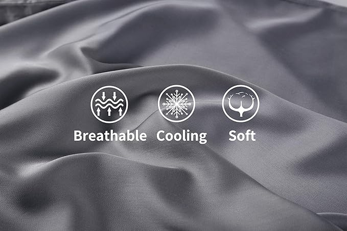 Bamboo Viscose Zippered Pillow Cases Standard Size Set of 2, 400 Thread Count - Image 2
