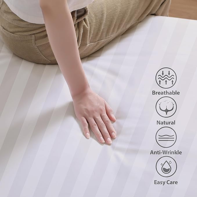 100% Egyptian Cotton Fitted Sheet King Size, 600 Thread Count, Single Fitted - Image 2