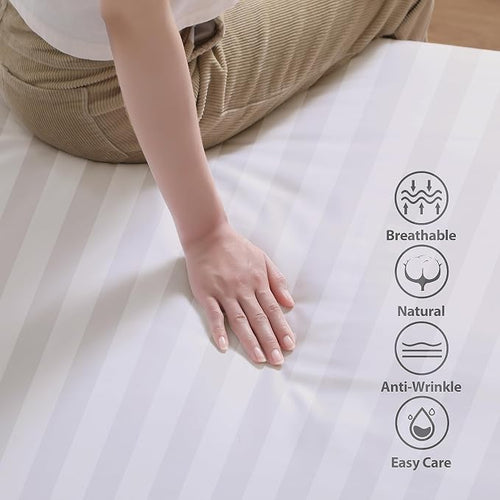 100% Egyptian Cotton Fitted Sheet King Size, 600 Thread Count, Single Fitted - Image 2
