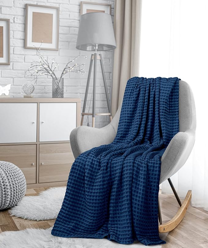 Utopia Bedding 100% Cotton Waffle Weave Blanket Twin Size - Image 8