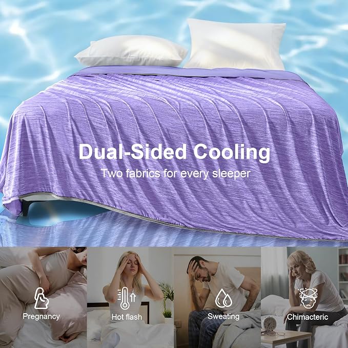 KMUSET Cooling Blanket Queen Size, Double Sided Summer Cooling Blankets - Image 8
