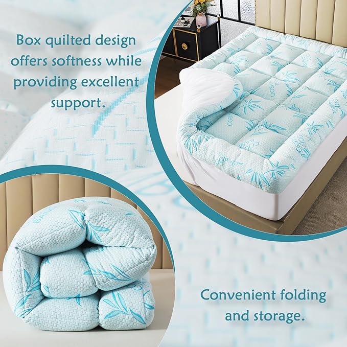 WhatsBedding 5 Inch Twin Mattress Topper Breathable Bamboo Viscose Air Layer - Image 6