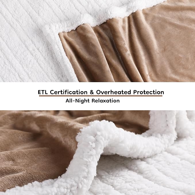 LaffyLo Heated Throw Blanket 50 x 60, Fast Heating Electric Blanket, Dual-Sided - Image 2