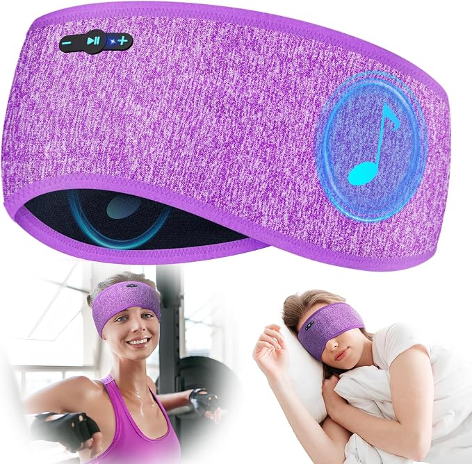 Sleep Headphones Bluetooth 6.0 Headband, 20Hr Headband Headphones by Veeniitosr