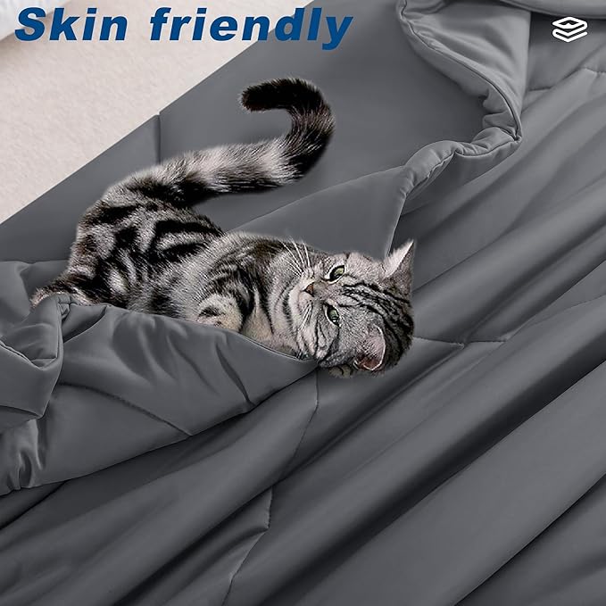 Cooling Comforter Queen Size, Double-Sided Cold Tech Fabric Quilted Bed - Image 6