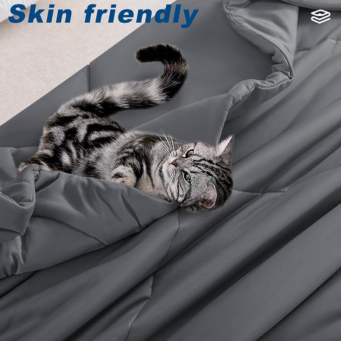 Cooling Comforter Twin Size, Double-Sided Cold Tech Fabric Quilted Bed - Image 6
