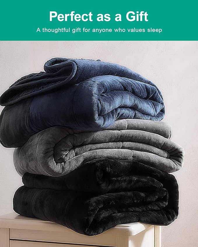 Super Fuzzy Soft Sherpa Fleece Weighted Blanket, 20 lbs Dual Sided Fluffy Heavy - Image 5