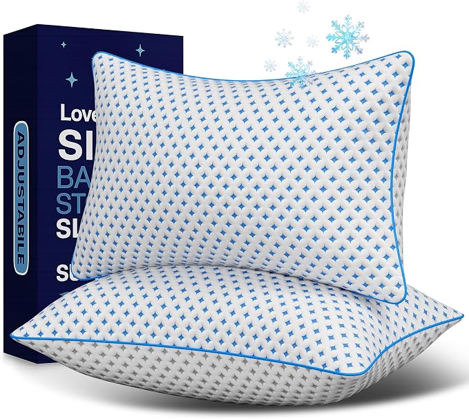 Memory Foam Pillows 2 Pack – Adjustable Loft Cooling Pillows Queen Size Set of 2 by Unknown