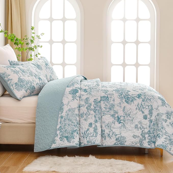 WONGS BEDDING Botanical Quilt Set Queen Size - Image 3
