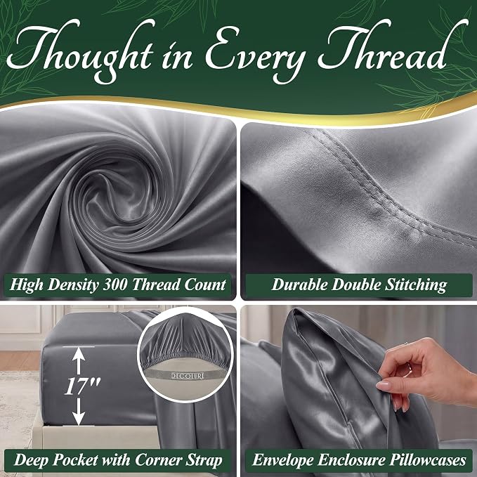 DECOLURE 100% Viscose Derived from Bamboo Sheets King Size - Image 4