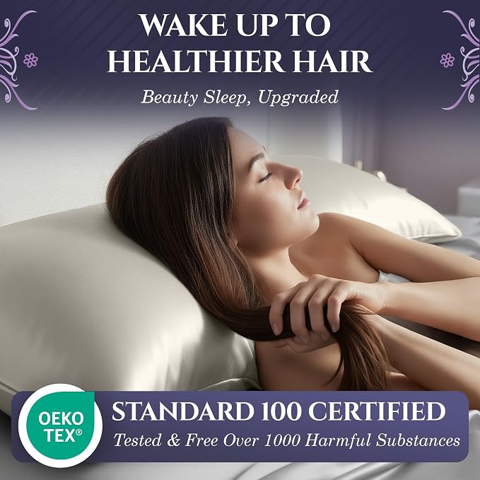 DECOLURE 100% Pure Mulberry Silk Pillow Case Standard Size – Highest Grade 30 - Image 3