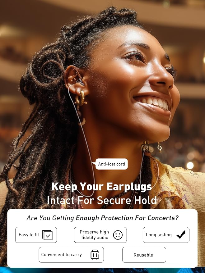 Hearprotek Concert Ear Plugs, 2Pairs Reusable high Fidelity Musician Ear Plugs - Image 5