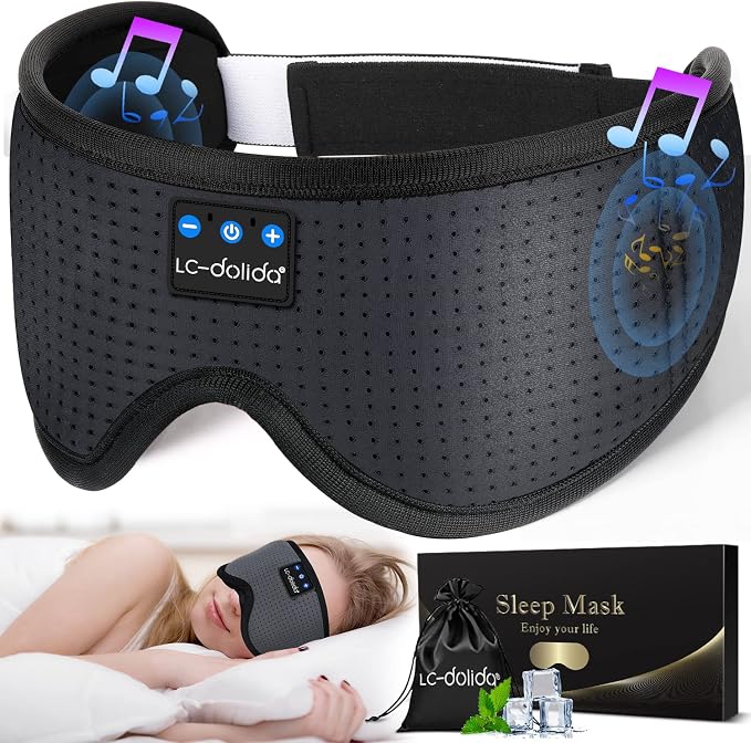 LC-dolida Sleep Headphones, Sleep Mask Bluetooth Wireless Music Eye Mask by LC-dolida