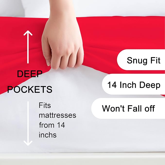 Hotella 100% Microfiber King Size Fitted Sheet Only, Fit - Image 2