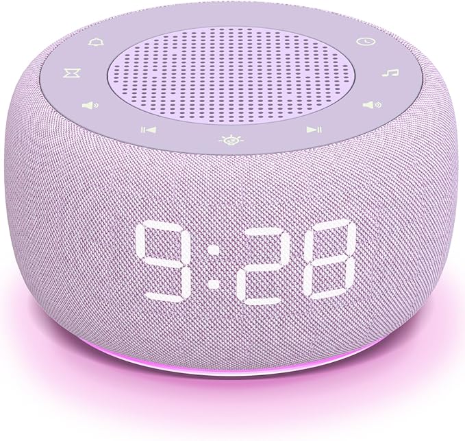 Buffbee Sound Machine & Alarm Clock 2-in-1, 0-100% Clock Face Brightness by BUFFBEE