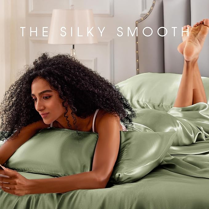 FreshCulture Satin Sheets Twin Size Bed Set - Image 6