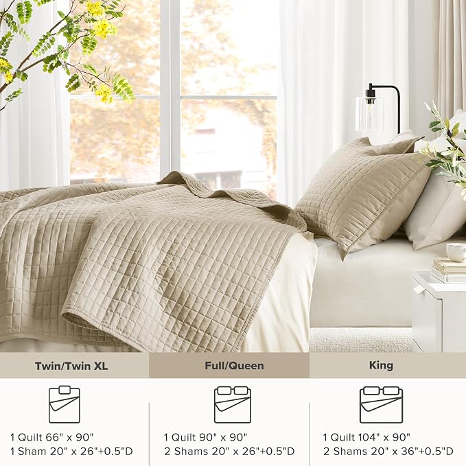 Comfort Spaces Queen Quilt Set Modern Reversible Plaid Coverlet Queen Bedding - Image 7
