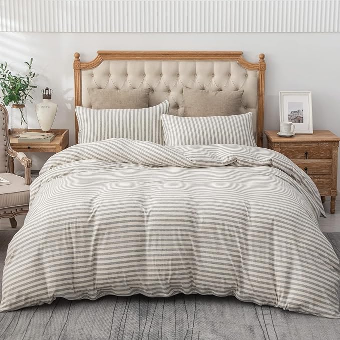 PURE ERA Jersey Knit Duvet Cover Set 100% T-Shirt Heather Cotton Super Soft - Image 2