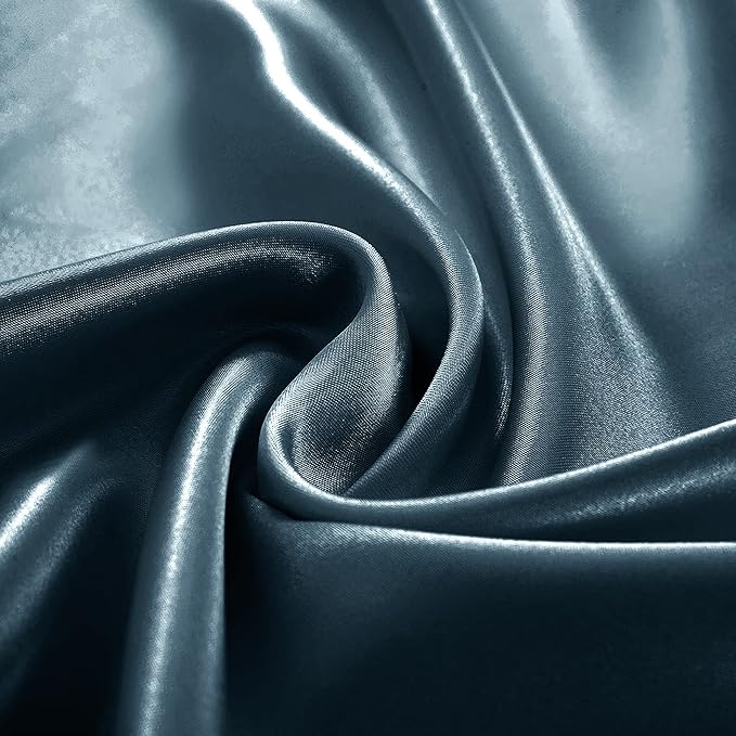 Homiest Deep Sea Blue Satin Fitted Sheet King Size, Deep Pocket, Luxury & Ultra - Image 4