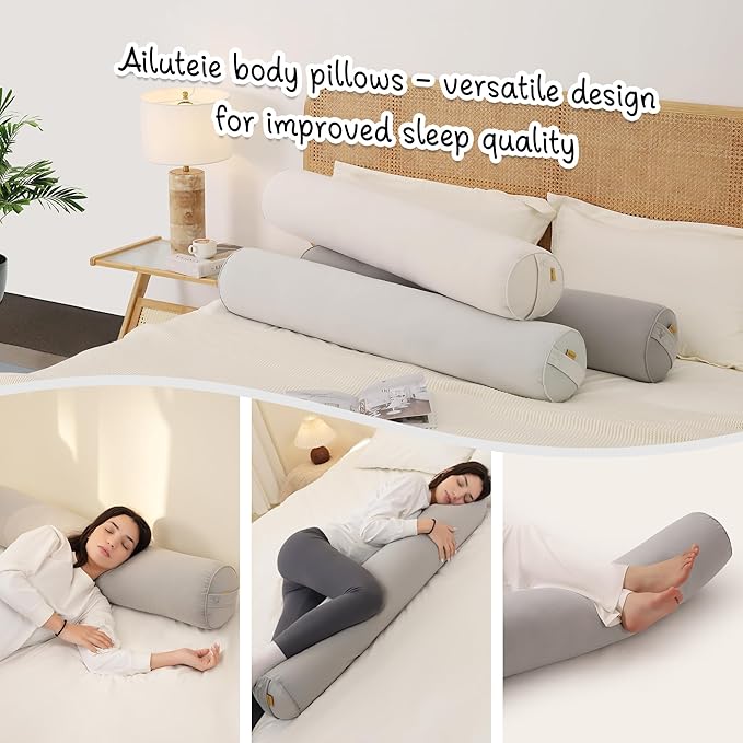 Body Pillow for Adults, Long Round Pillow, Big Cylindrical Pillow, Large Full - Image 6