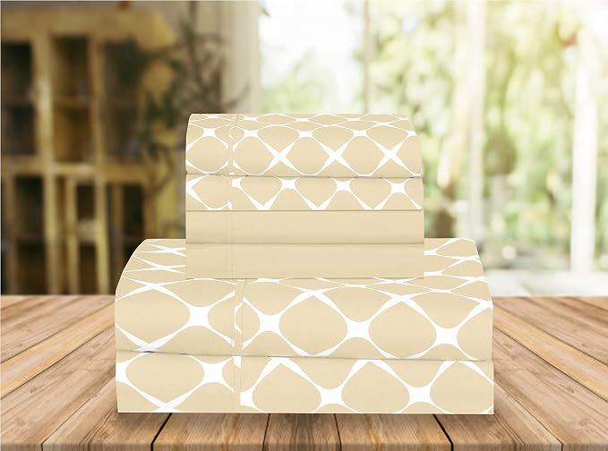 Elegant Comfort Luxury Soft Bed Sheets Bloomingdale Pattern by ELEGANTCOMFORT