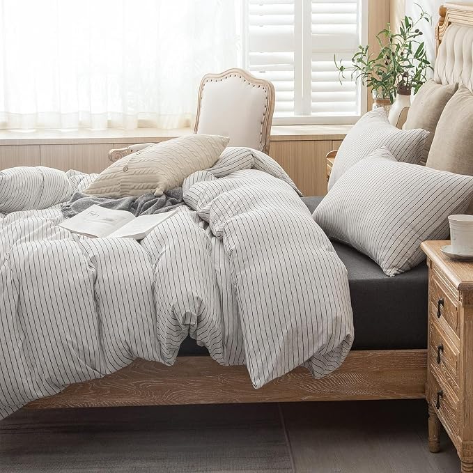 PURE ERA Jersey Knit Duvet Cover Set 100% T-Shirt Heather Cotton Super Soft - Image 2