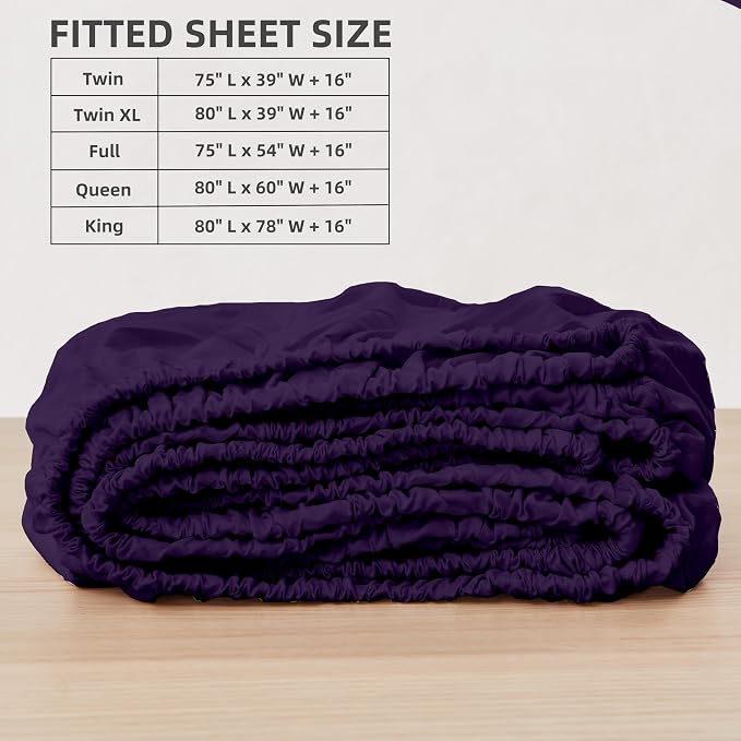 HBHLFZ Twin Fitted Sheet Only, Soft Breathable Bottom Sheet - Image 2