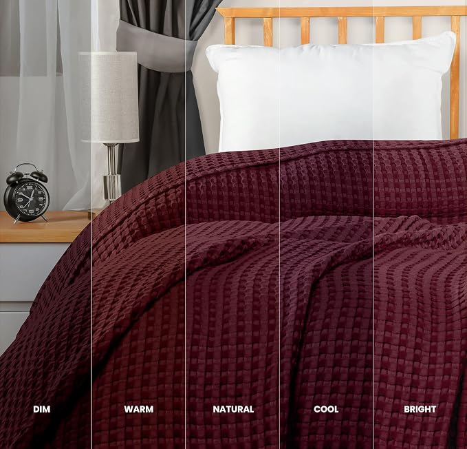 Utopia Bedding 100% Cotton Waffle Weave Blanket Twin Size - Image 6