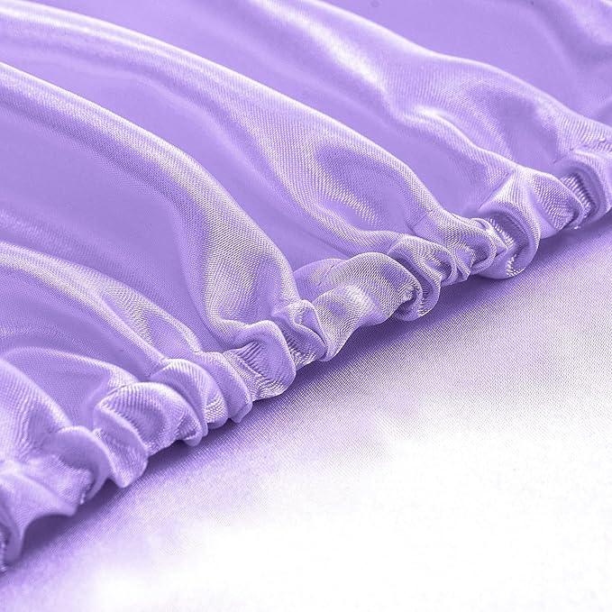 Homiest Lavender Satin Fitted Sheet Full Size, Deep Pocket, Luxury & Ultra Soft - Image 5