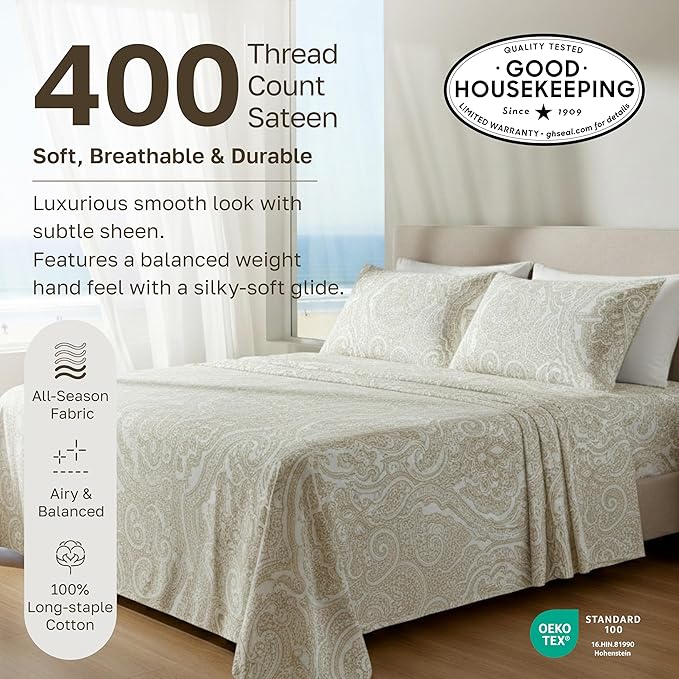 California Design Den Soft 100% Cotton Sheets Twin XL Size Set, 400 Thread - Image 3