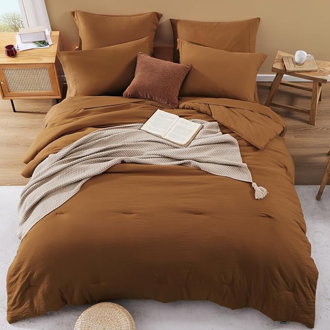 WRENSONGE Super King Plus Comforter Set- 7 Pieces Terracotta Bed in a Bag Super - Image 3