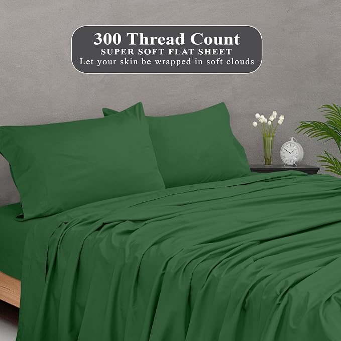 Royale Linens 300 Thread Count 100% Long Staple Combed Cotton Flat Sheet - Image 5