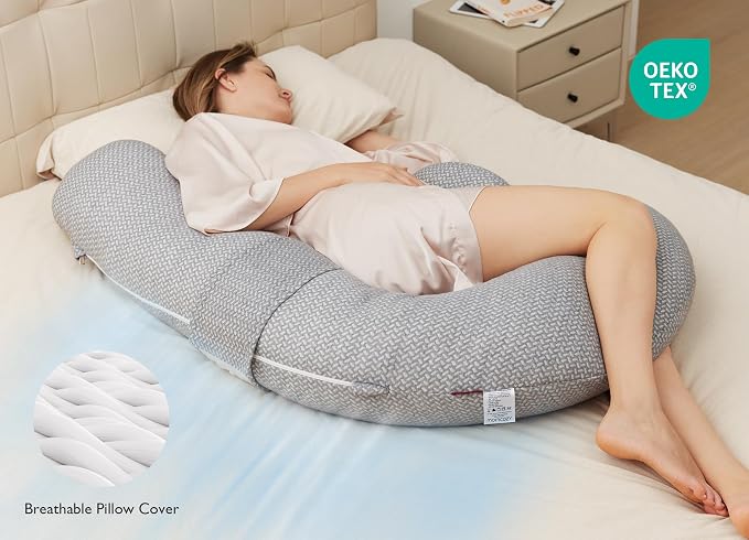 Momcozy Pregnancy Pillow, Original F Shaped Maternity Pillow - Image 6