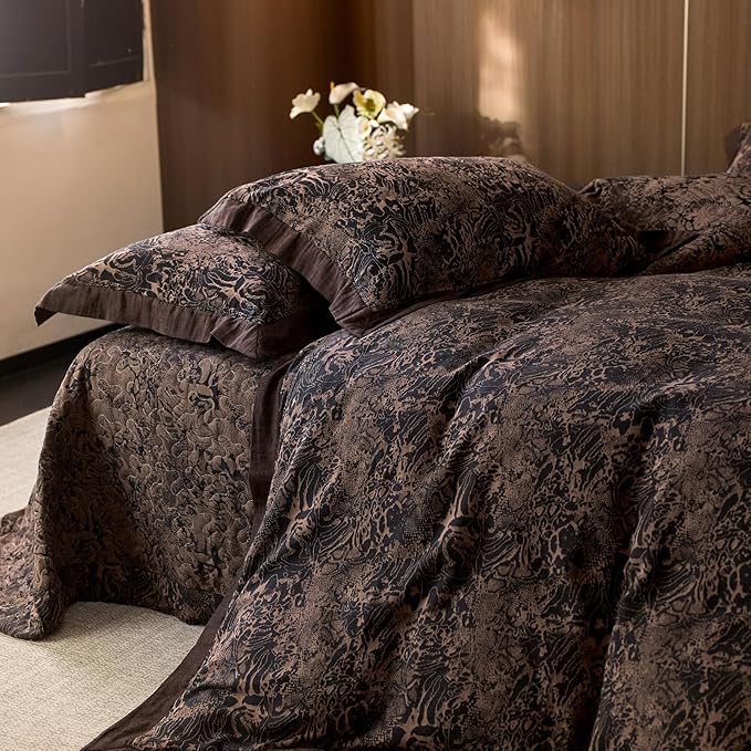mixinni Duvet Cover Set Queen, Vintage Opulence Yarn-Dyed Jacquard Double-Layer - Image 4