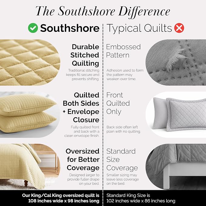 Southshore Fine Living, Inc. King Quilt Bedding Set, Lightweight Quilt - Image 5