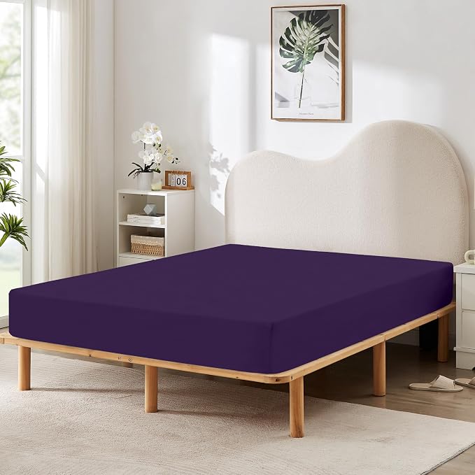 HBHLFZ Twin Fitted Sheet Only, Soft Breathable Bottom Sheet by HBHLFZLuxuryHomeLife