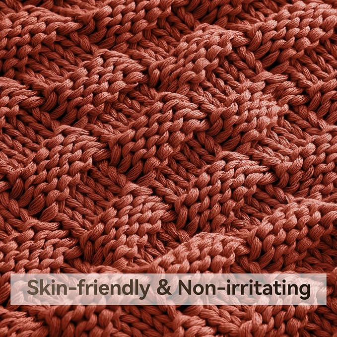 Knitted Weighted Blanket Adult, No Beads Heavy Blanket 60” x 80'' 12lbs - Image 4