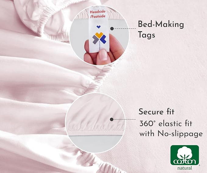 California Design Den King Size Fitted Sheet Only Deep Pocket, No Pop-Off - Image 5