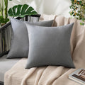 MIULEE Pack of 2 Decorative Outdoor Solid Waterproof Throw Pillow Covers Euro by MIULEE