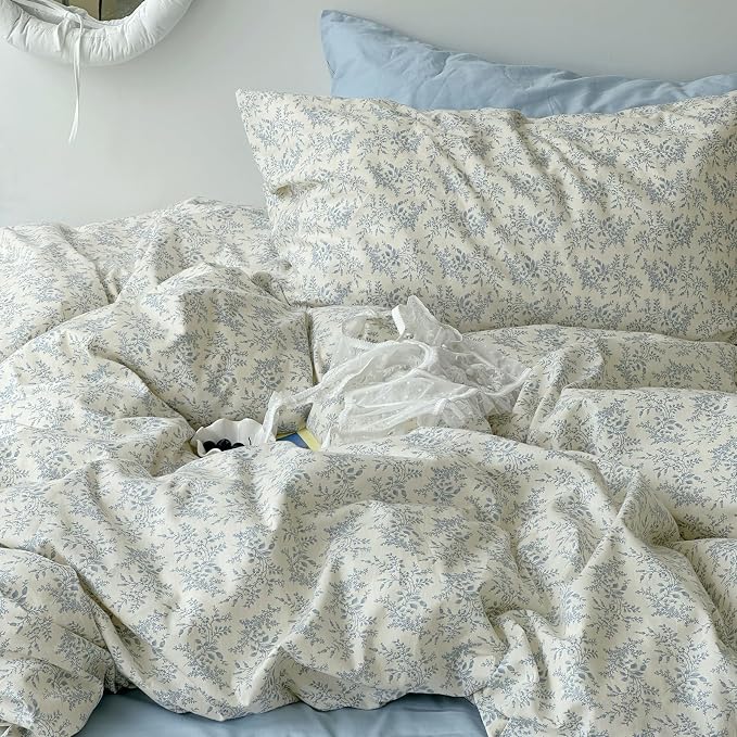 mixinni Blue Floral Duvet Cover Twin XL Size - Image 5