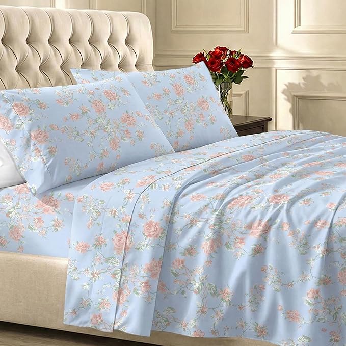 California Design Den Soft Cotton Bed Sheets Queen Size Set, 400 TC Good by CaliforniaDesignDen