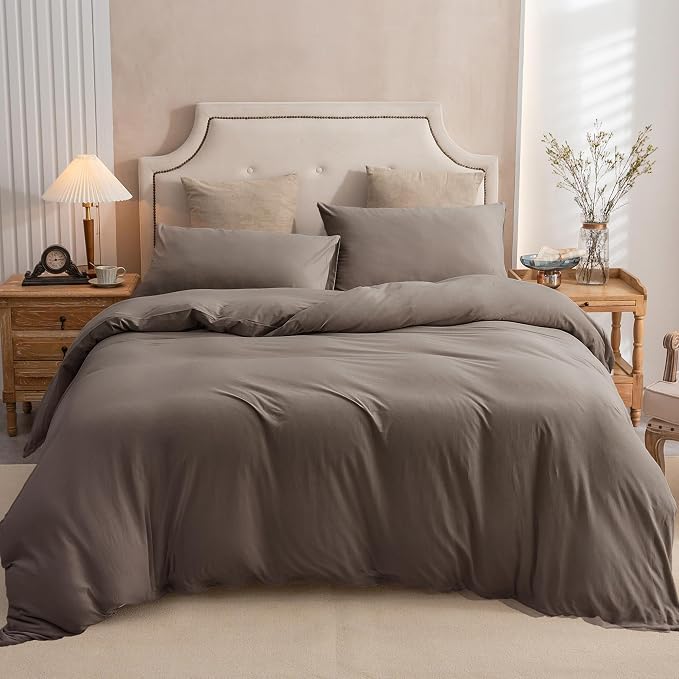 PURE ERA Jersey Knit Duvet Cover Set 100% T-Shirt Cotton Super Soft Comfy 3pc - Image 5