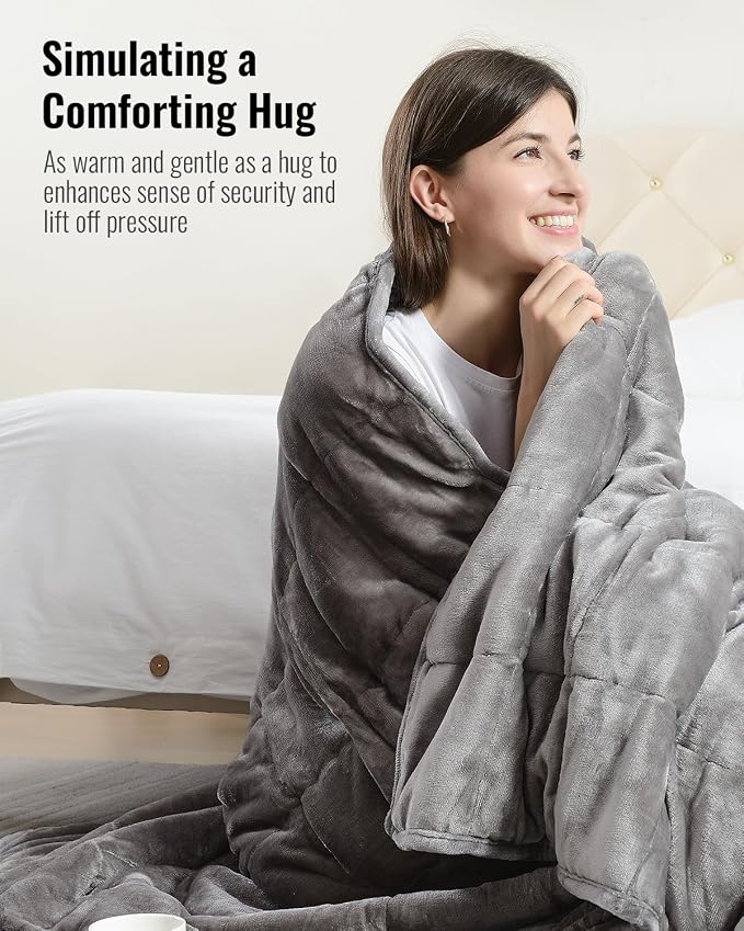 Uttermara Weighted Blanket Queen Size 15lbs 60x80 inches, Soft Plush Fleece - Image 4