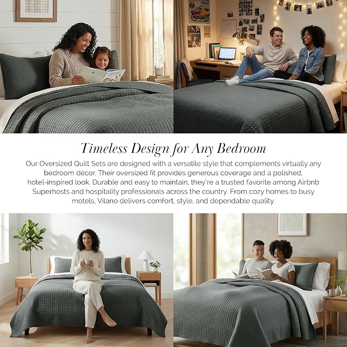Southshore Fine Living, Inc. Oversized Quilt King Size Set, Microfiber Quilted - Image 6