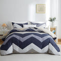 BOLINLIVING Wavy Striped Queen Duvet Cover Set, 3 Pieces Soft Breathable Single by BOLINLIVING