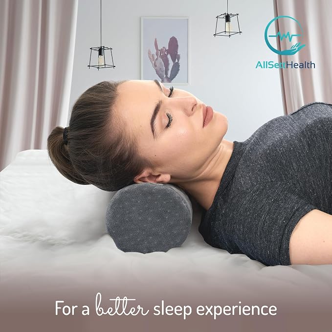 AllSett Health Round Cervical Roll Cylinder Bolster Pillow - Image 7