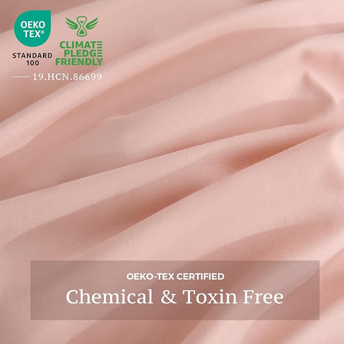 JSD Dusty Pink Duvet Cover Set Full Size, 3 Piece Duvet Cover - Image 4